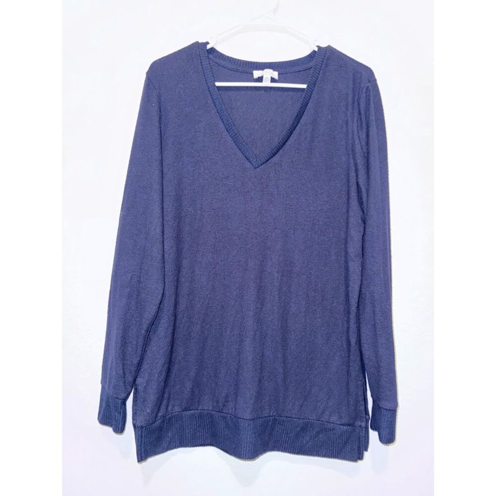 Lucky Brand Navy Blue V Neck Lightweight Pullover Sweater S